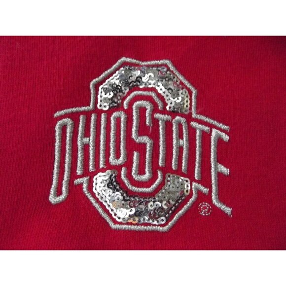 Victoria's Secret PINK Sweatshirt Medium Ohio State sequin 1/4-zip Pullover OSU - Picture 7 of 16